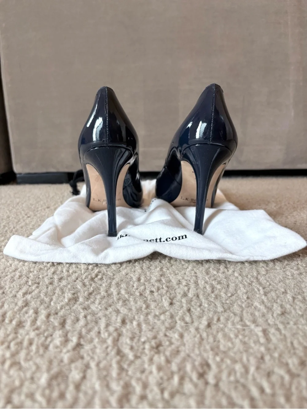 LK Bennett Navy Patent Pumps